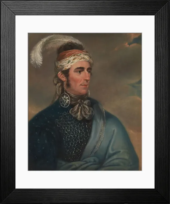 Framed Print : Teyoninhokarawen Major John Norton Mather Brown