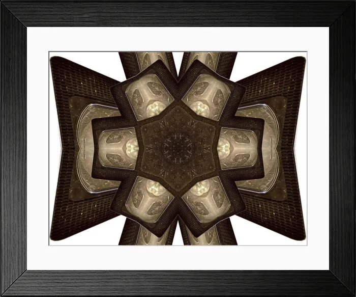 Framed Print : An abstract design made by taking a photo of a VHS Cassette and applying fractal mirroring Framed Print : An abstract design made by taking a photo of a VHS Cassette and applying fractal mirroring