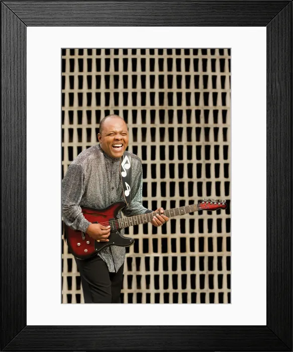 Framed Print : BLD192965. African musician playing electric guitar Framed Print : BLD192965. African musician playing electric guitar