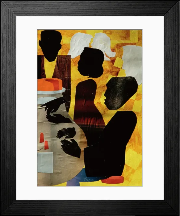 Framed Print : Sit In, 2005, Gil Mayers (b.1947 / American), Collage