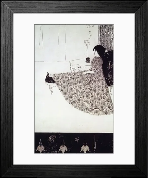 Framed Print : Seated Woman by Aubrey Vincent Beardsley Framed Print : Seated Woman by Aubrey Vincent Beardsley