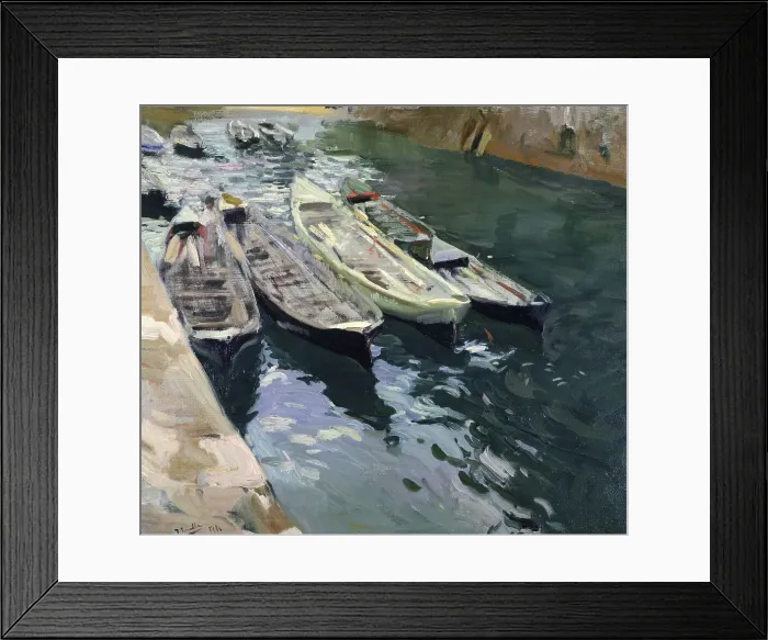 Framed Print : Boats at Rest by Sorolla y Bastida Framed Print : Boats at Rest by Sorolla y Bastida