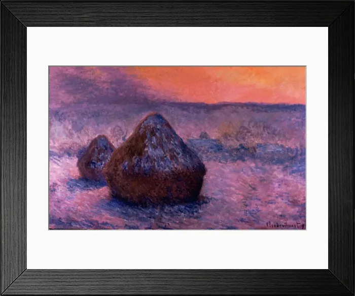 Framed Print : Haystacks, Setting Sun by Monet Framed Print : Haystacks, Setting Sun by Monet