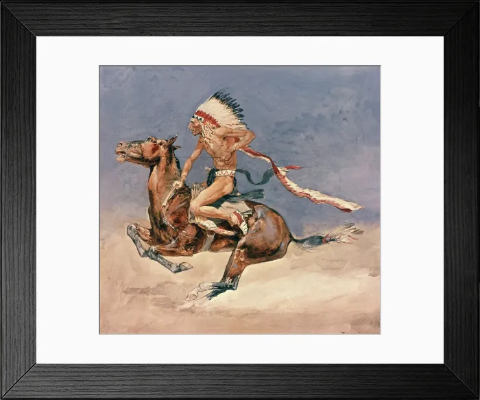 Framed Print : Pony War Dance by Remington Framed Print : Pony War Dance by Remington