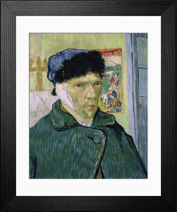 Framed Print : Self-Portrait with Bandaged Ear by van Gogh Framed Print : Self-Portrait with Bandaged Ear by van Gogh