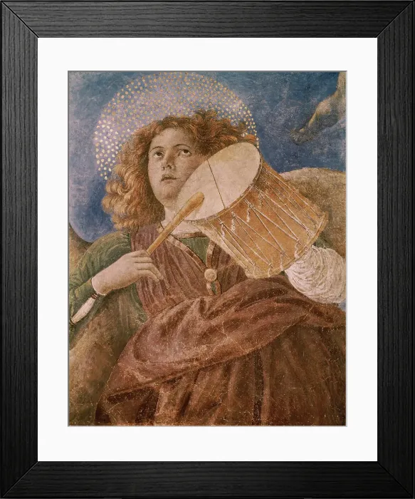 Framed Print : Music-Making Angel with Drum by Forli Framed Print : Music-Making Angel with Drum by Forli