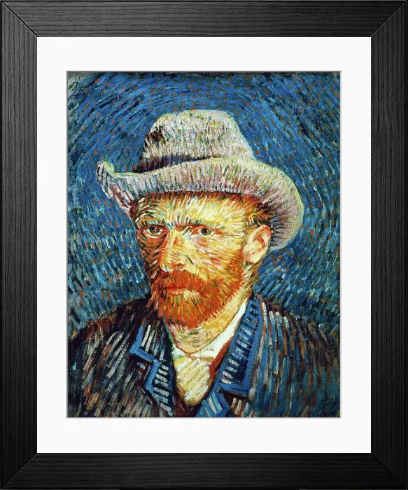 Framed Print : Self Portrait in Grey Felt Hat by van Gogh