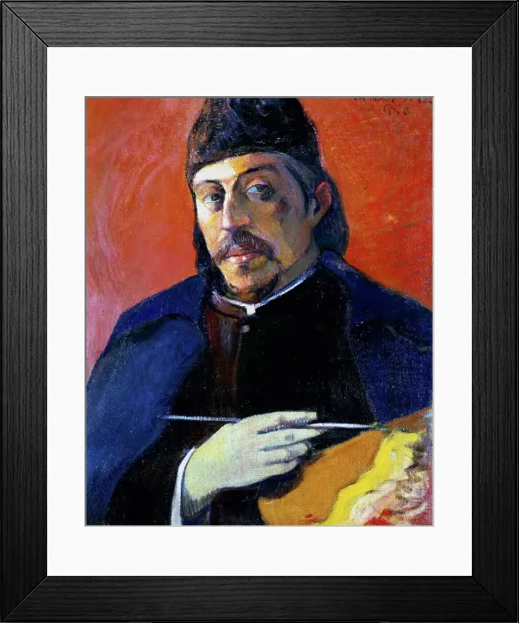 Framed Print : Self Portrait with Palette by Gauguin Framed Print : Self Portrait with Palette by Gauguin