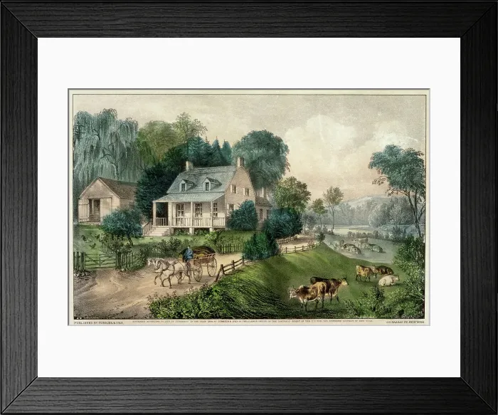 Framed Print : American Homestead: Summer by Currier and Ives Framed Print : American Homestead: Summer by Currier and Ives