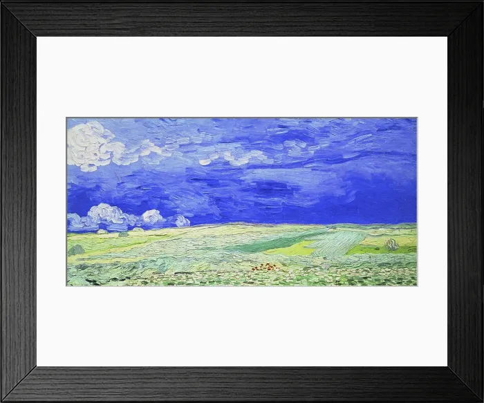 Framed Print : Field under a Stormy Sky by Vincent van Gogh