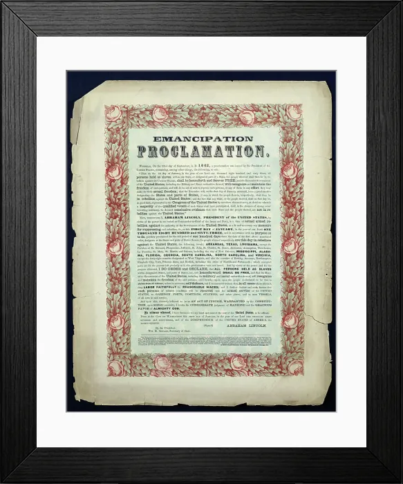 Framed Print : Emancipation Proclamation, 1862