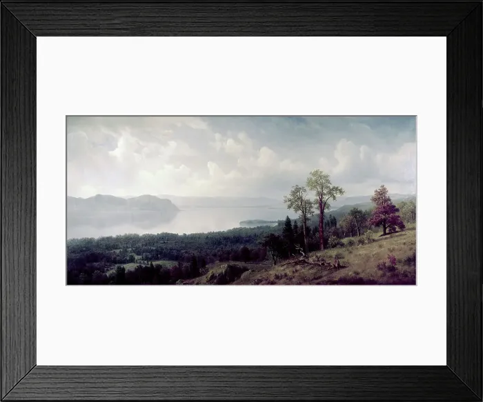 Framed Print : View of the Hudson Looking across the Tappanzee by Bierstadt