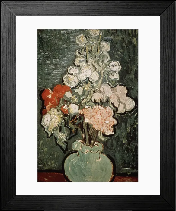 Framed Print : Vase w / Rose-Mallows By Van Gogh Framed Print : Vase w / Rose-Mallows By Van Gogh