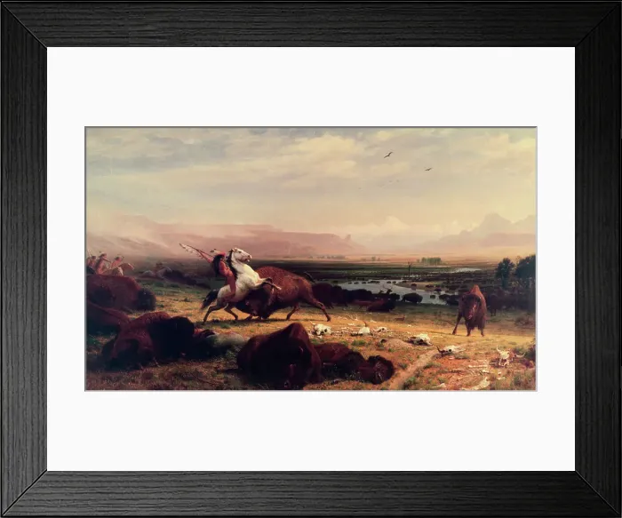 Framed Print : Last of the Buffalo by Bierstadt