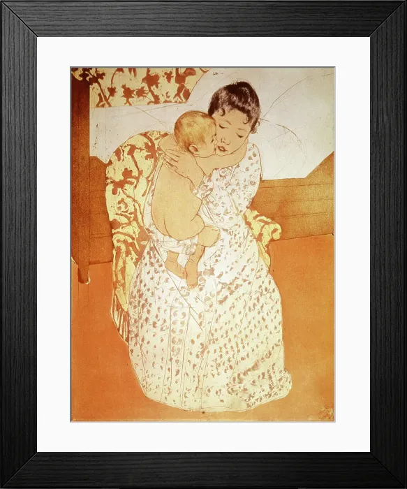Framed Print : Maternal Caress by Cassatt Framed Print : Maternal Caress by Cassatt