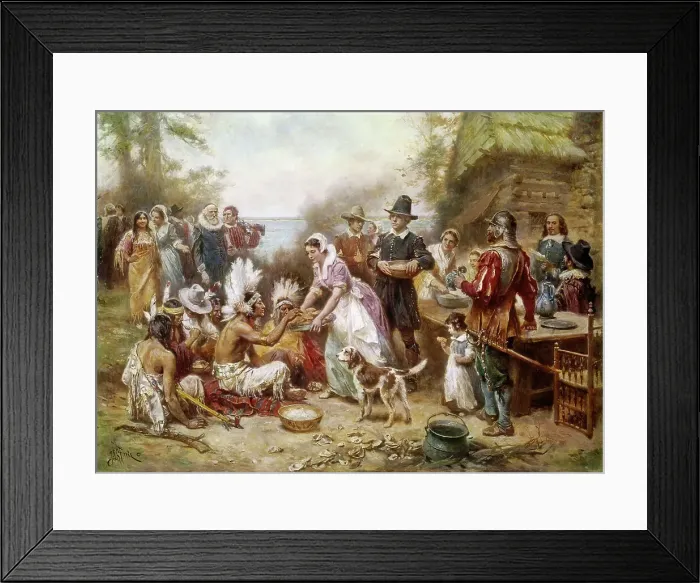 Framed Print : The First Thanksgiving in 1621 by Ferris Framed Print : The First Thanksgiving in 1621 by Ferris