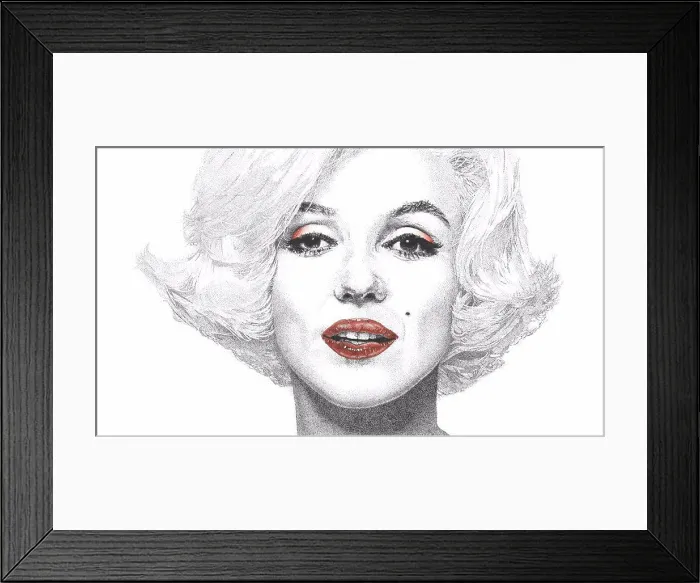 Framed Print : Portrait drawing of Marylin Monroe. Pen and Ink Digital Coloring Framed Print : Portrait drawing of Marylin Monroe. Pen and Ink Digital Coloring