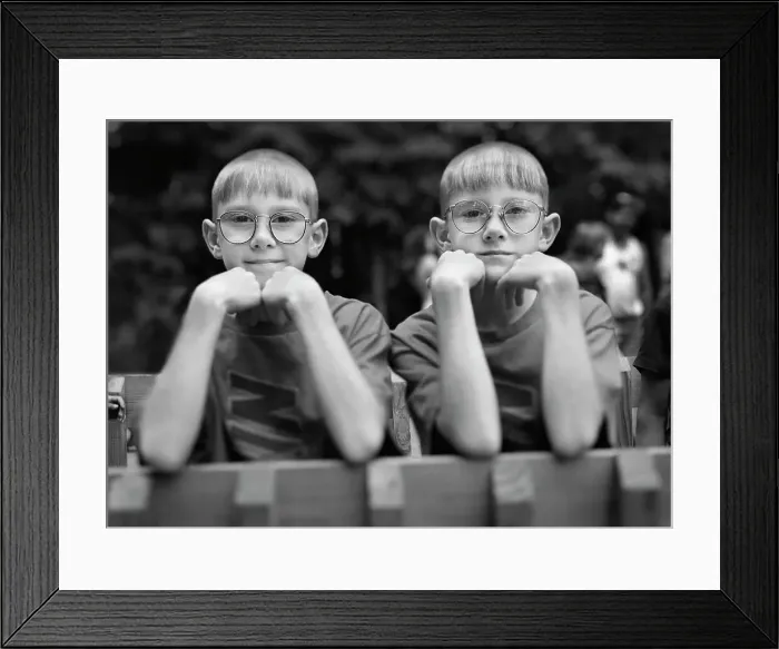 Framed Print : Portrait of twin brothers at twins festival in Ohio Framed Print : Portrait of twin brothers at twins festival in Ohio