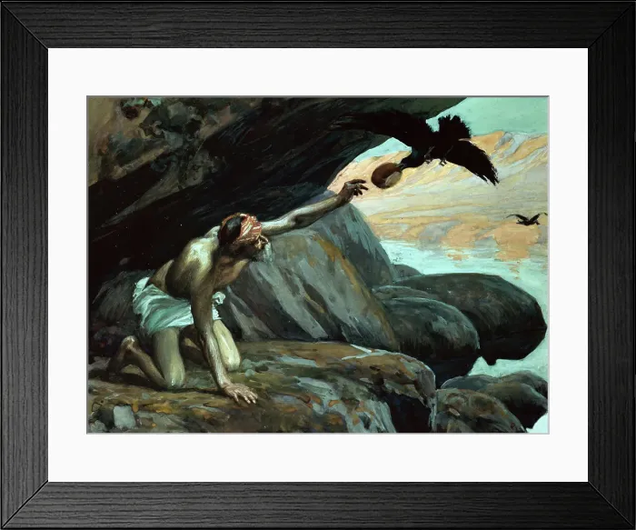 Framed Print : Elijah Fed by the Ravens by James J. Tissot Framed Print : Elijah Fed by the Ravens by James J. Tissot