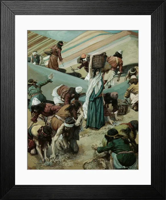 Framed Print : The Gathering of Manna by James J. Tissot Framed Print : The Gathering of Manna by James J. Tissot