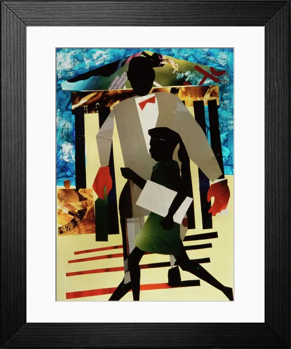 Framed Print : Brown vs. Board of Ed, 2005, Gil Mayers (b.1947 / American), Collage Framed Print : Brown vs. Board of Ed, 2005, Gil Mayers (b.1947 / American), Collage