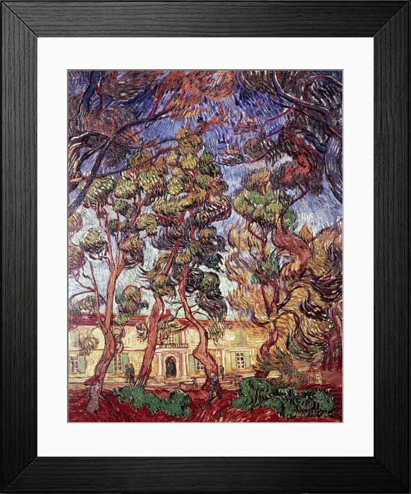 Framed Print : Trees in the Garden of Saint-Paul Hospital by van Gogh