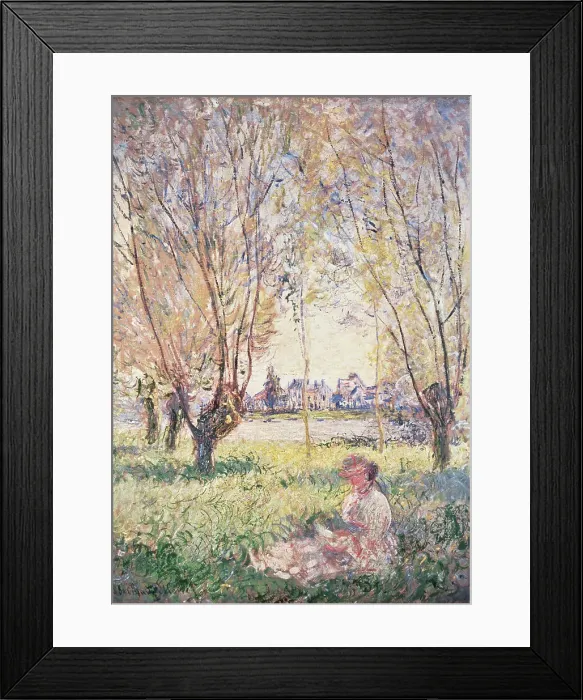 Framed Print : Woman Seated Under The Willows by Monet Framed Print : Woman Seated Under The Willows by Monet