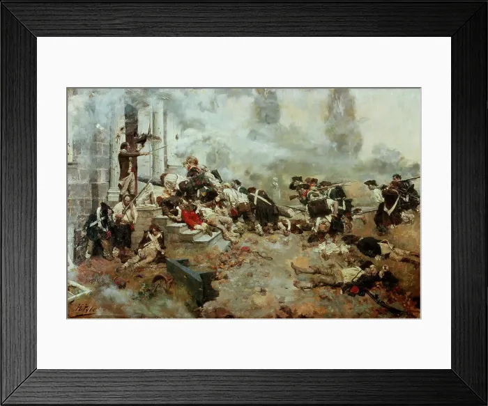 Framed Print : The Attack Upon the Chew House by Pyle
