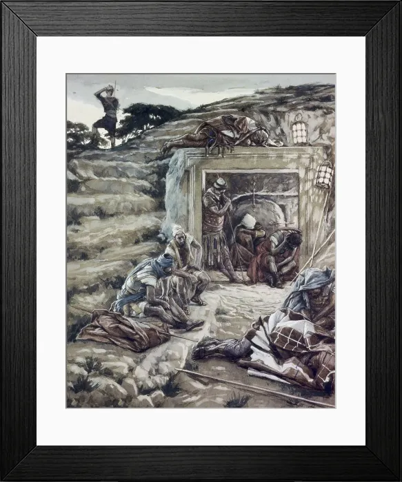 Framed Print : Roman Guards at the Tomb by Tissot Framed Print : Roman Guards at the Tomb by Tissot
