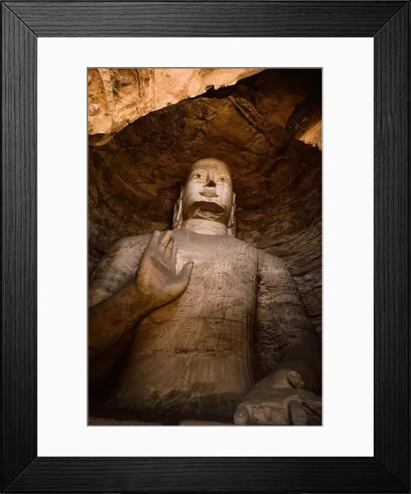 Framed Print : Low angle view of a Buddha statue in a cave, Yungang Buddhist Caves, Datong, China Framed Print : Low angle view of a Buddha statue in a cave, Yungang Buddhist Caves, Datong, China