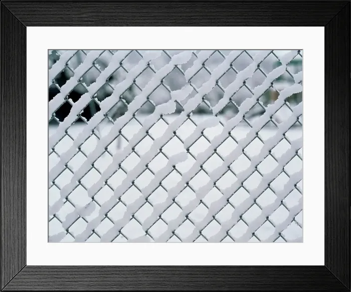 Framed Print : Fence covered in snow, Dallas, Texas, USA Framed Print : Fence covered in snow, Dallas, Texas, USA