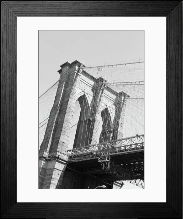 Framed Print : Low angle view of a suspension bridge Framed Print : Low angle view of a suspension bridge