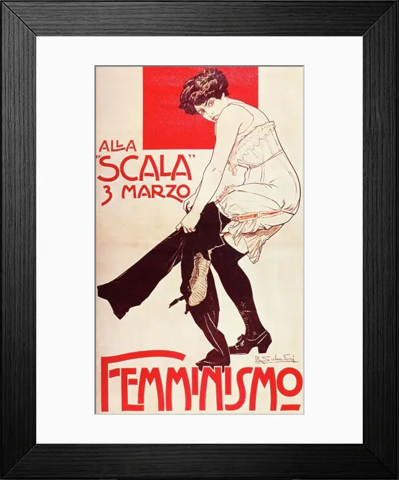 Framed Print : Femminismo (Poster) by Anonymous / Private Collection / Art Nouveau / / Italy / Colour lithograph / Opera Framed Print : Femminismo (Poster) by Anonymous / Private Collection / Art Nouveau / / Italy / Colour lithograph / Opera