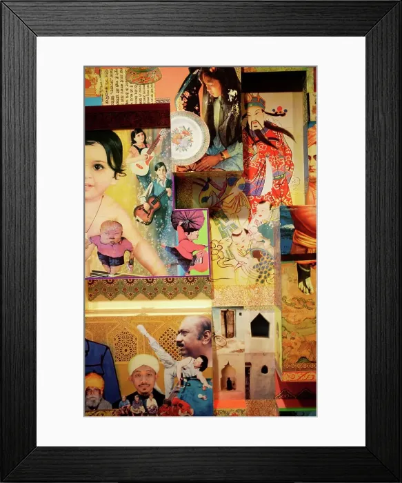 Framed Print : Collection of paper boxes decorated with Asian influenced illustrations Framed Print : Collection of paper boxes decorated with Asian influenced illustrations