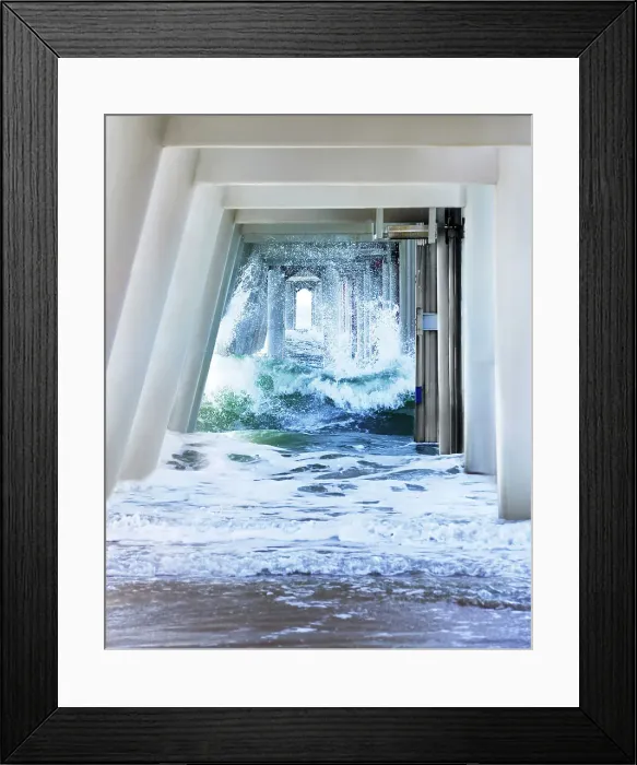Framed Print : Waves under Pier Framed Print : Waves under Pier