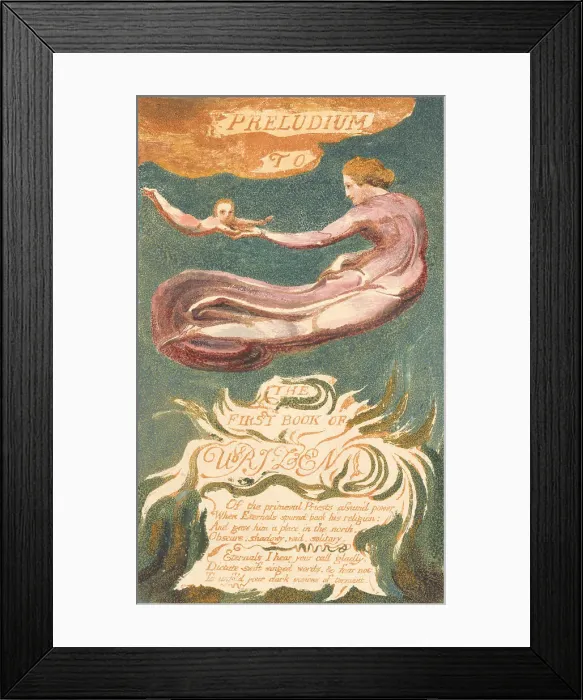 Framed Print : First Book Urizen Plate 2 Preludium Book Bentley 2a Framed Print : First Book Urizen Plate 2 Preludium Book Bentley 2a