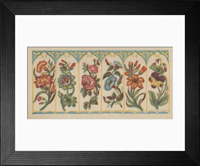 Framed Print : Garden Flowers Print Bradshaw & Blacklock Active Ca.1850 Framed Print : Garden Flowers Print Bradshaw & Blacklock Active Ca.1850