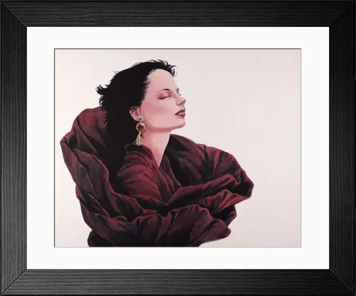 Framed Print : Woman in red