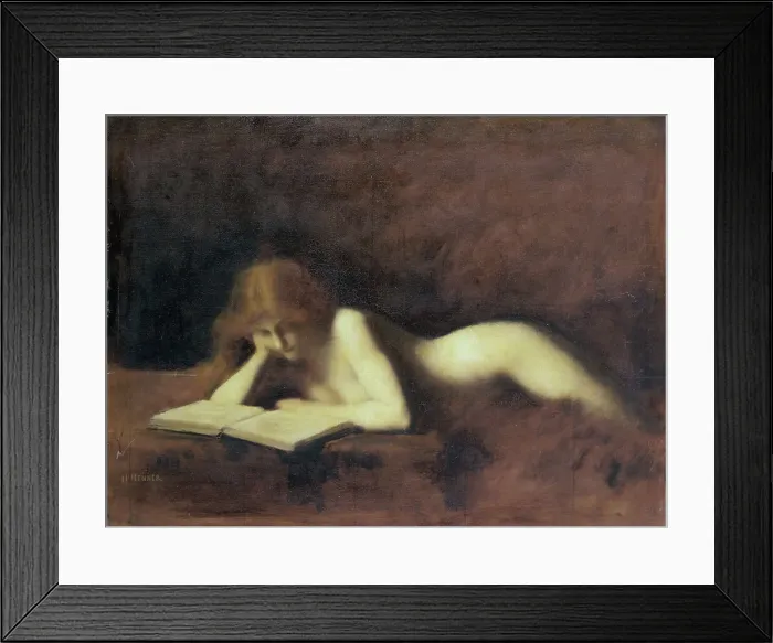 Framed Print : The Reader by Jean Jacques Henner Framed Print : The Reader by Jean Jacques Henner