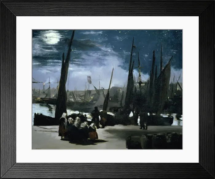 Framed Print : Moonlight Over the Port Boulogne by Manet Framed Print : Moonlight Over the Port Boulogne by Manet