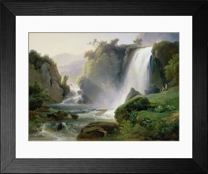Framed Print : Tivoli Waterfall by Jean Charles Joseph Remond