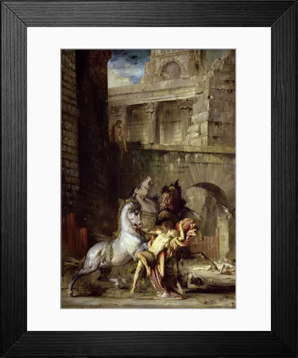 Framed Print : Les Chevaux de Diomede by Gustave Moreau