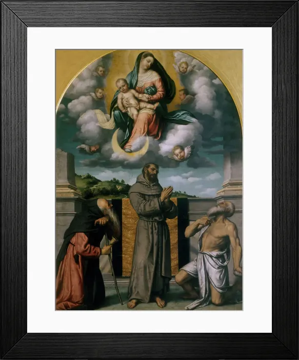 Framed Print : Virgin in Glory with Saint Jerome, Saint Francis and Saint Anthony Framed Print : Virgin in Glory with Saint Jerome, Saint Francis and Saint Anthony