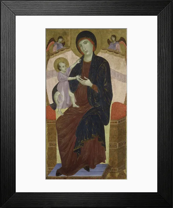 Framed Print : Madonna Enthroned Between Two Angels by Duccio Framed Print : Madonna Enthroned Between Two Angels by Duccio