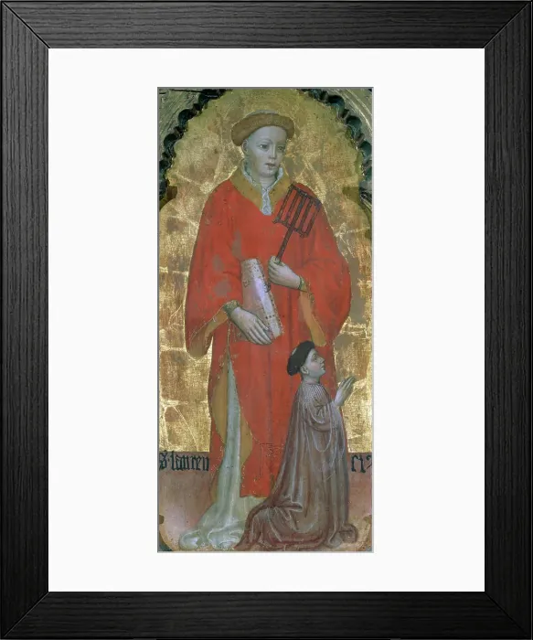 Framed Print : Saint Laurence (Detail from a Polyptych)