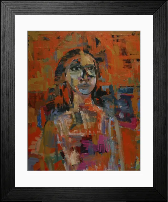 Framed Print : Portrait in Orange by Diana Ong