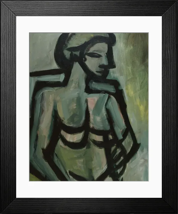 Framed Print : Portrait in Green by Diana Ong