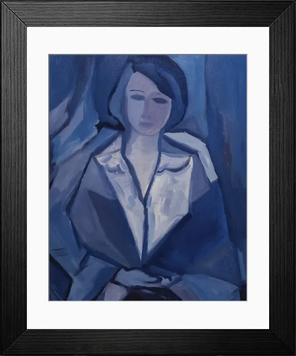 Framed Print : Portrait in Blue by Diana Ong Framed Print : Portrait in Blue by Diana Ong