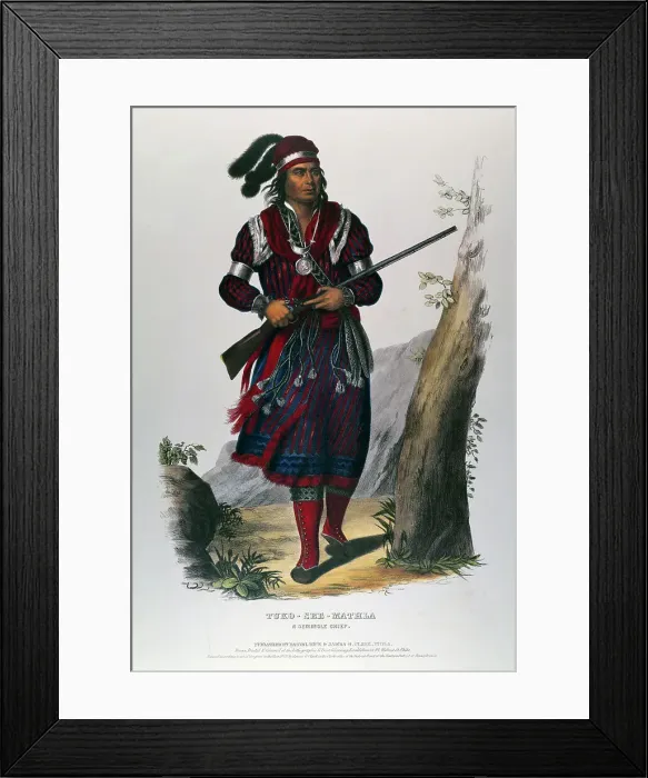 Framed Print : Tuko-see-mathla (Seminole Chief)by King Framed Print : Tuko-see-mathla (Seminole Chief)by King