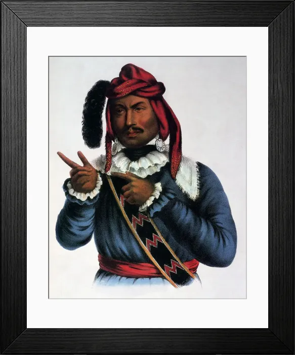 Framed Print : Itcho Tustennuggee (Seminole Chief) by King Framed Print : Itcho Tustennuggee (Seminole Chief) by King
